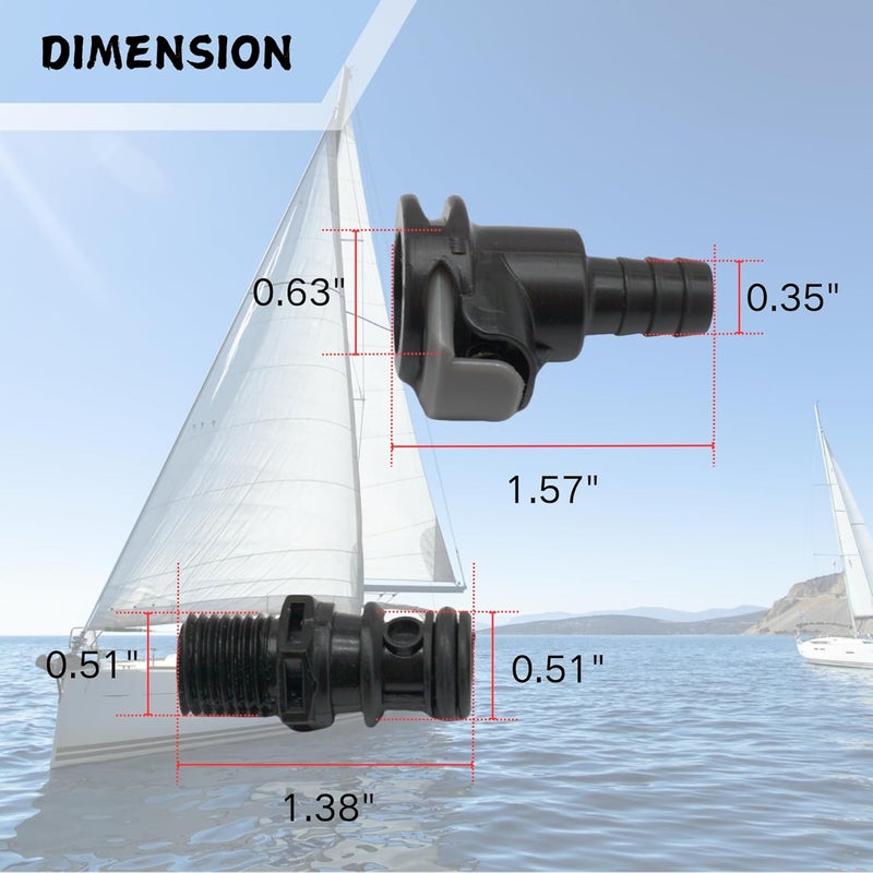 SeaSierra Boat Marine 8838US6 Quick Connect Universal Male and Female Sprayless Connector for Mercury Yamaha Suzuki Honda Johnson Evinrude Outboard Fuel Lines to Tank - Image 2